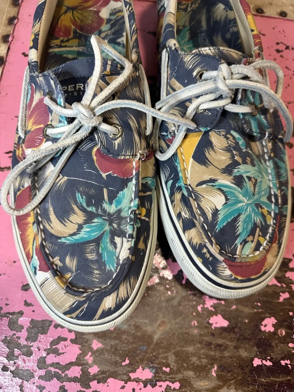 SPERRY TOP SIDER Men’s Tropical Print boat shoes sz 12 - Picture 5 of 7